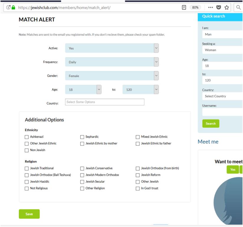 match alert settings